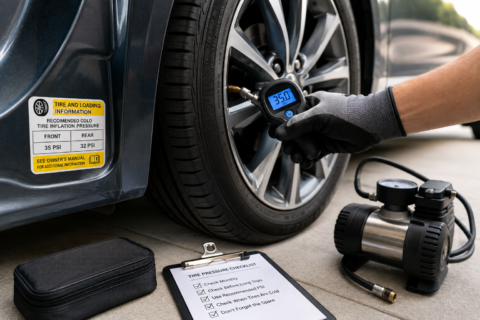 How to check tire pressure correctly using a tire pressure gauge